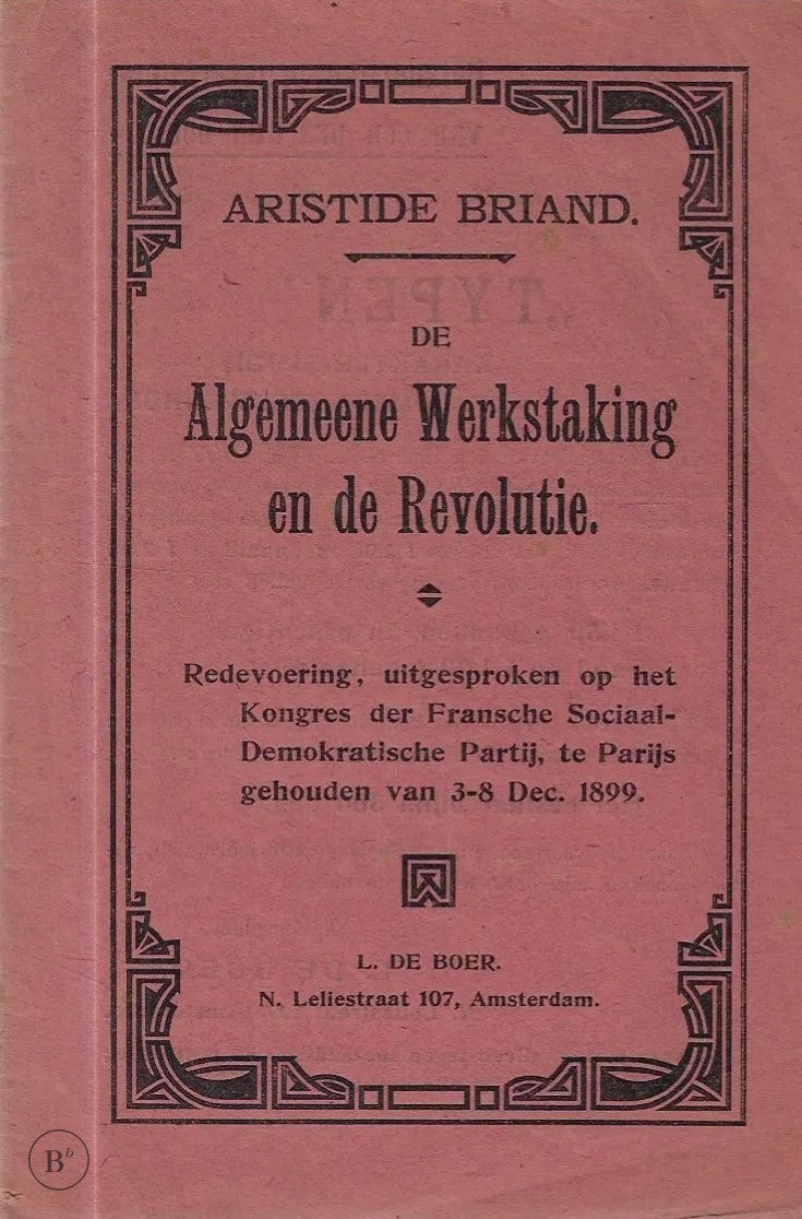 Omslag van Algemeene werkstaking en de revolutie door BRIAND, Aristide, tweedehands boek bij Boekhandel Bloks