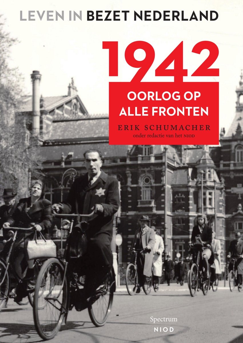 Omslag van 1942 door Erik Schumacher, Holocaust- en Genocidestudies NIOD Instituut voor Oorlogs-, tweedehands boek bij Boekhandel Bloks