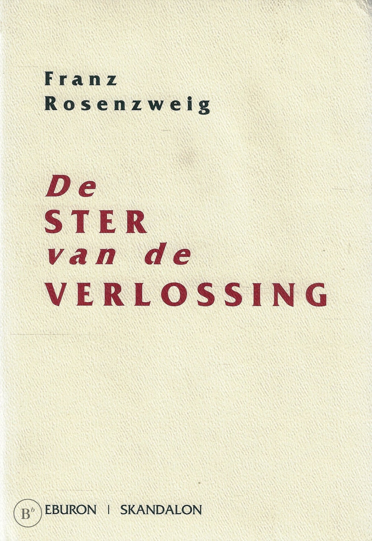 Omslag van De Ster van de Verlossing door F. Rosenzweig, tweedehands boek bij Boekhandel Bloks