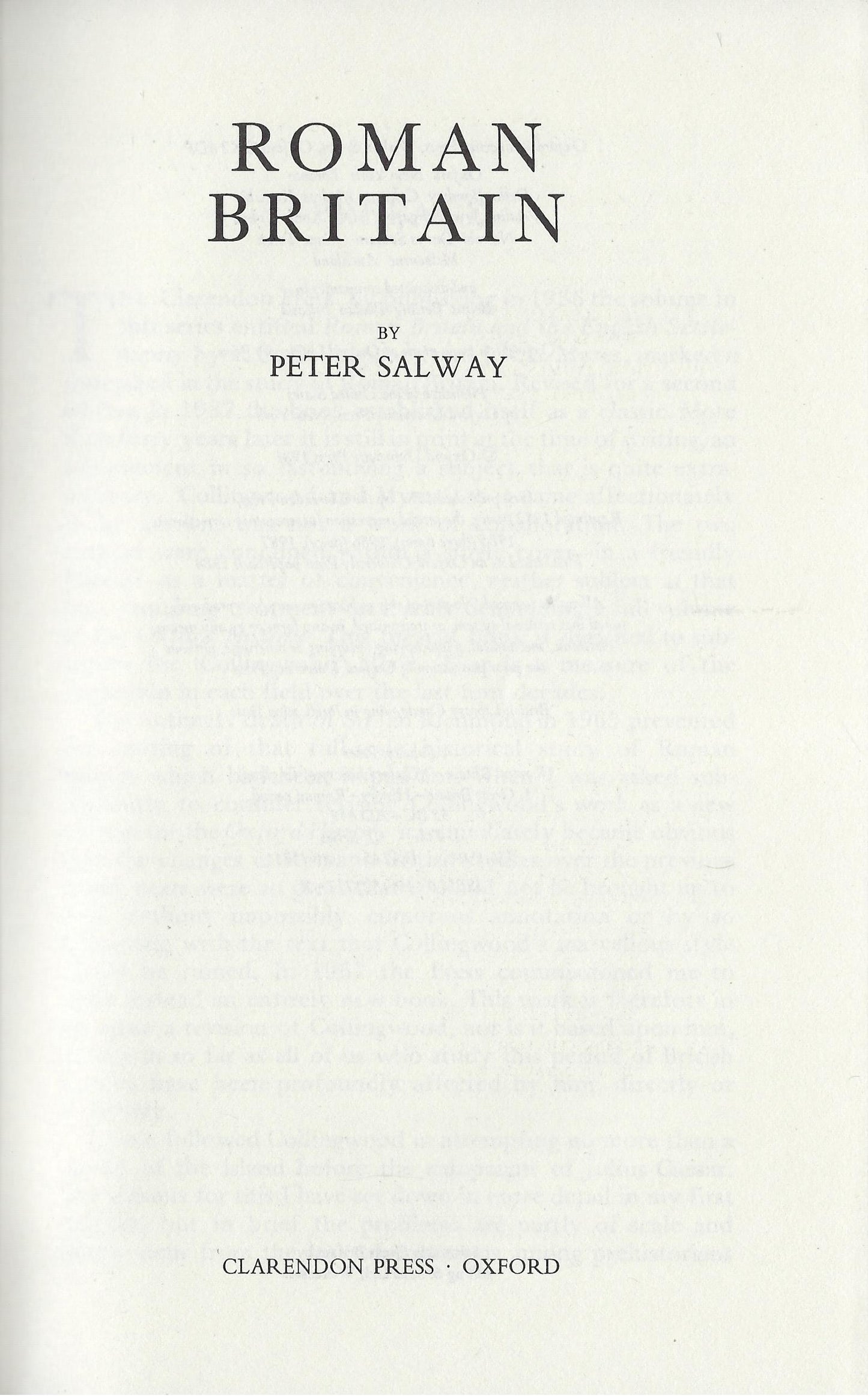 Roman Britain (The Oxford history of England)