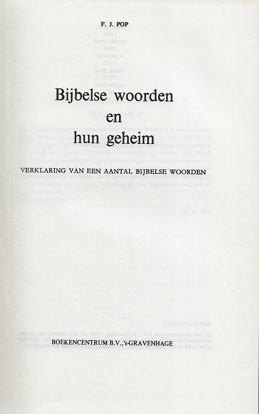 Bijbelse woorden en hun geheim