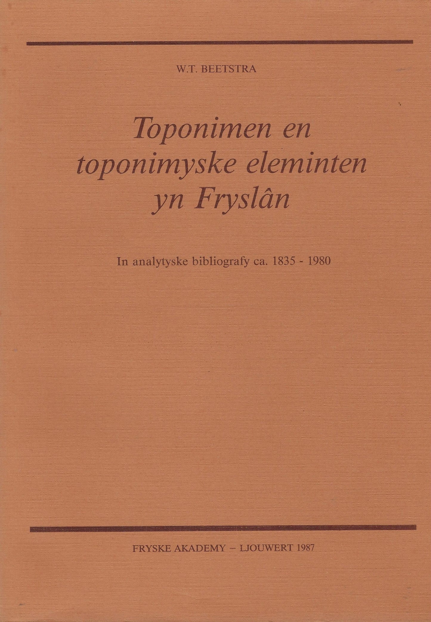 Toponimen toponimyske eleminten yn fryslan