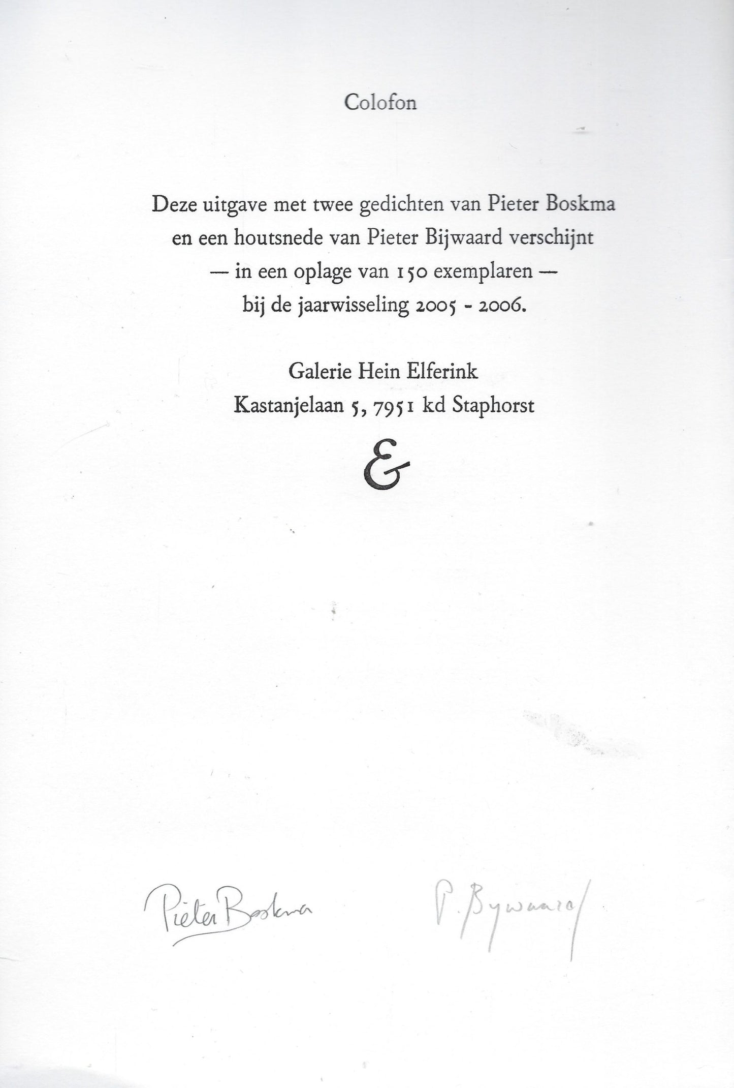 Pieter Bijwaard - Luxe editie