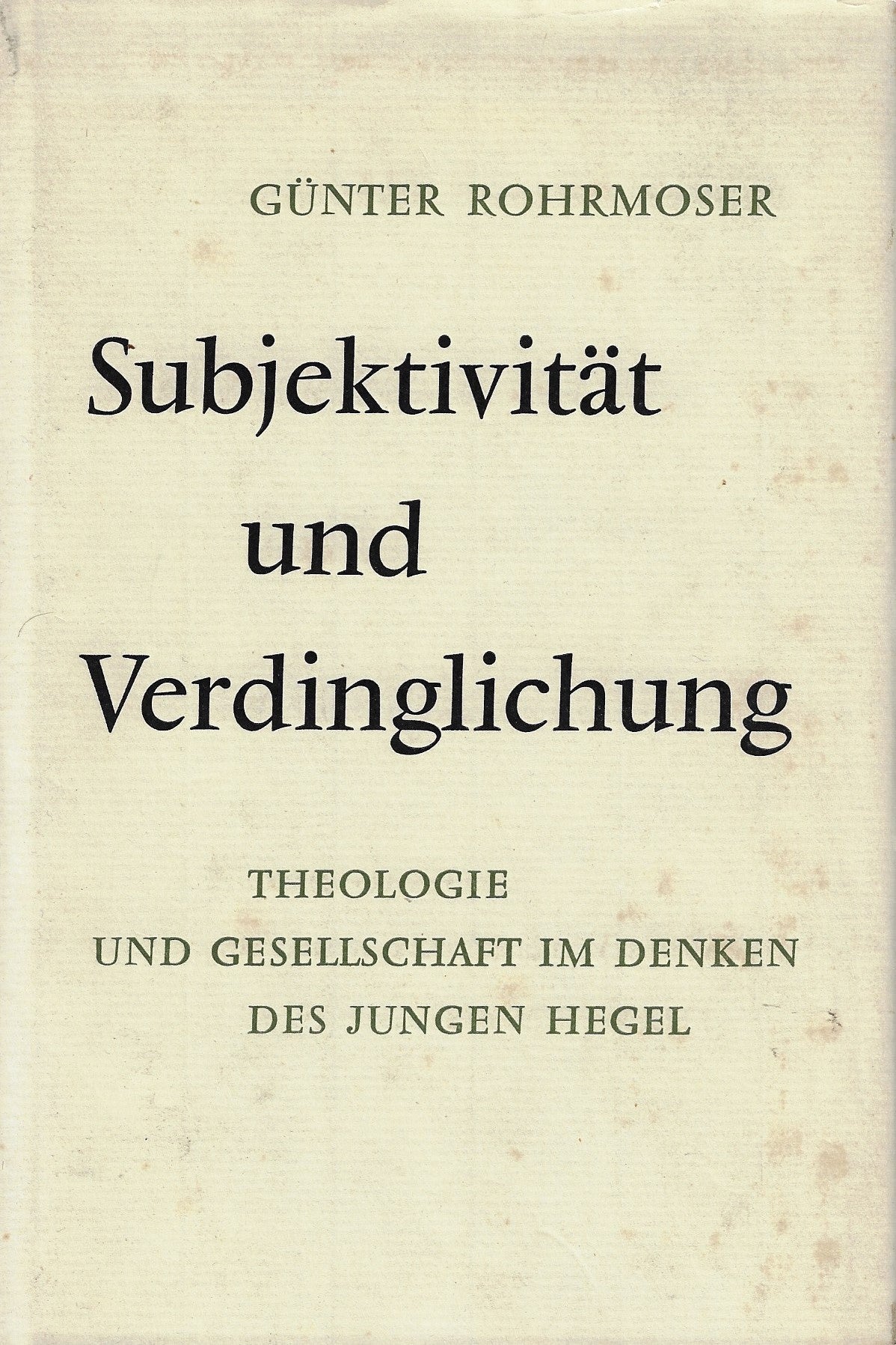 Subjektivität und Verdinglichung