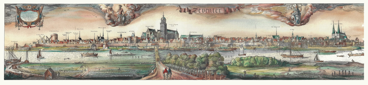 Stadsgezicht Deventer p.m. 1612 facsimile 13,5x71,5cm