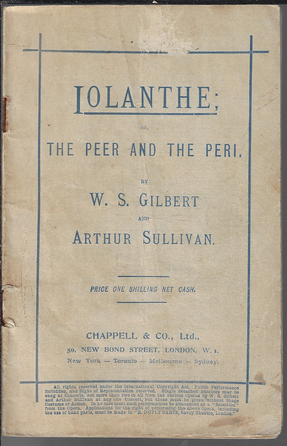 Iolanthe or the peer and the peri