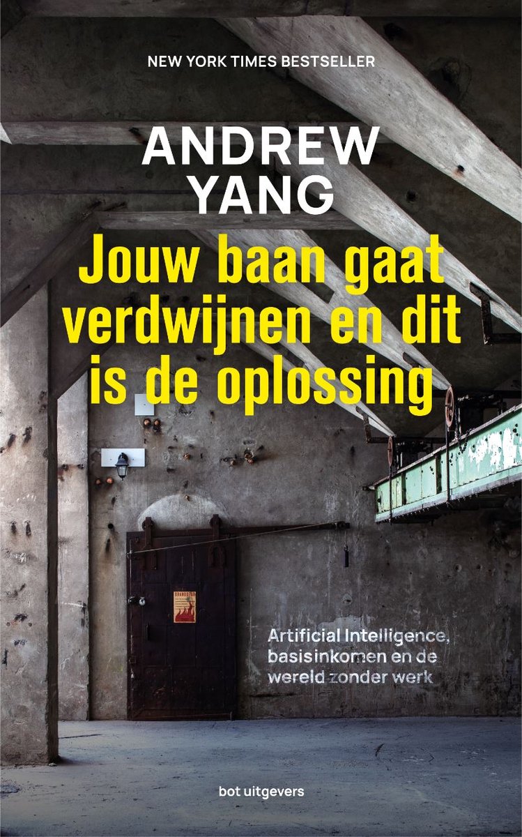 Omslag van Jouw baan gaat verdwijnen en dit is de oplossing door Andrew Yang, tweedehands boek bij Boekhandel Bloks