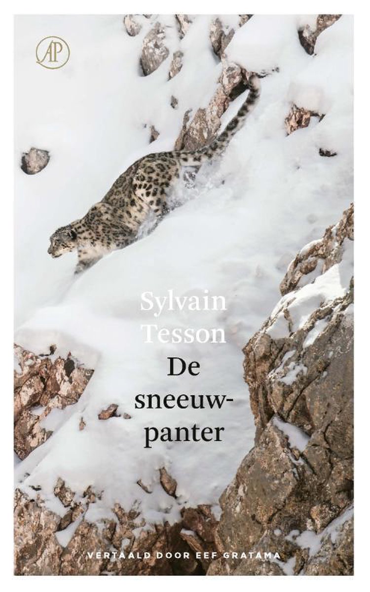 Omslag van De sneeuwpanter door Sylvain Tesson, tweedehands boek bij Boekhandel Bloks