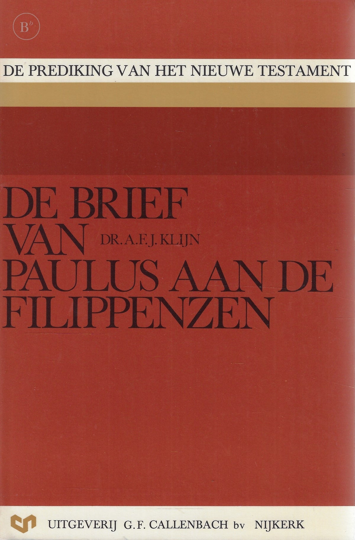 Omslag van De brief van Paulus aan de Filippenzen door A.F.J. Klijn, tweedehands boek bij Boekhandel Bloks