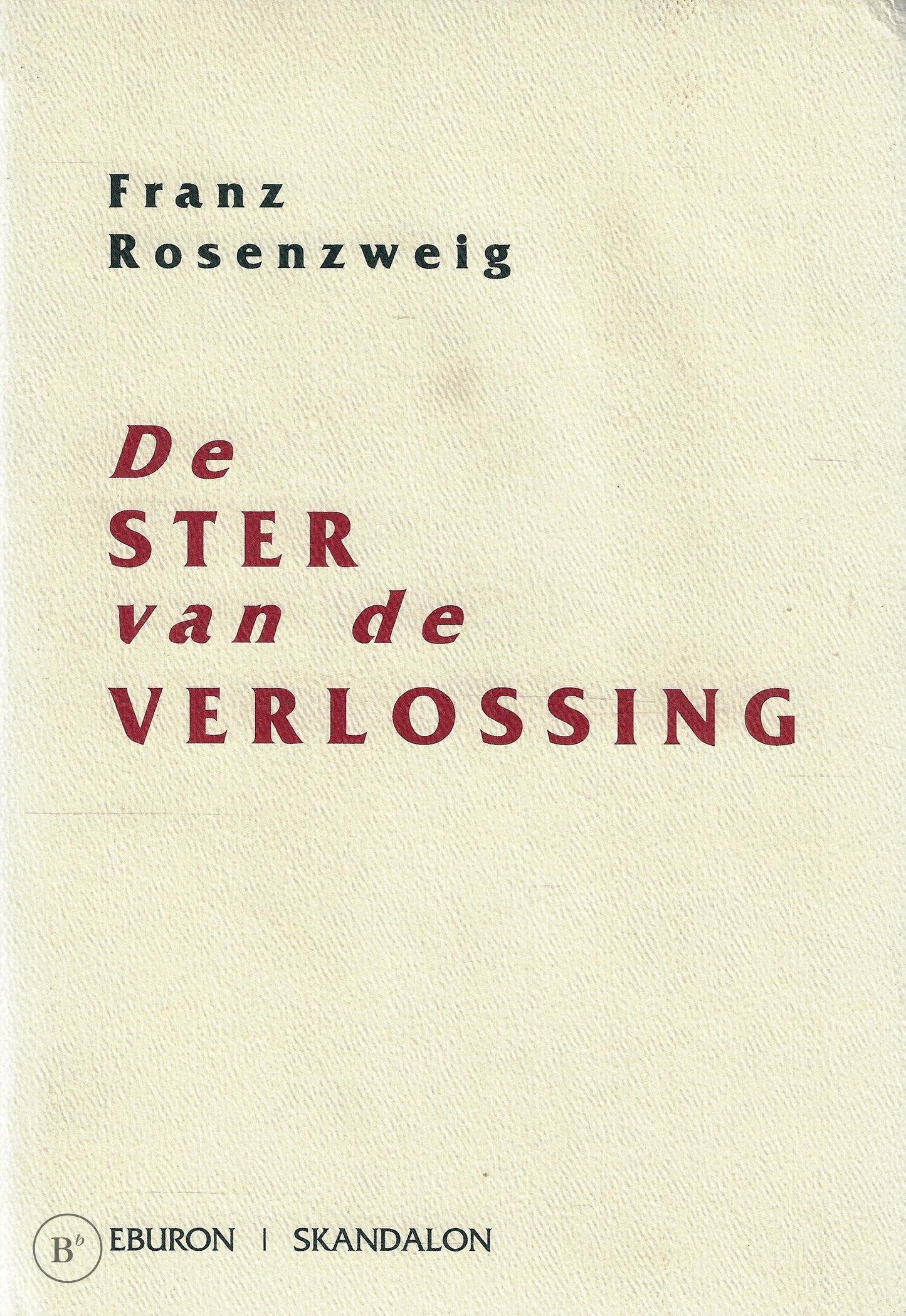 Omslag van De Ster van de Verlossing door F. Rosenzweig, tweedehands boek bij Boekhandel Bloks