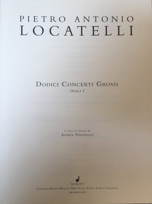 Pietro Antonio Locatelli Opera Omnia deel I