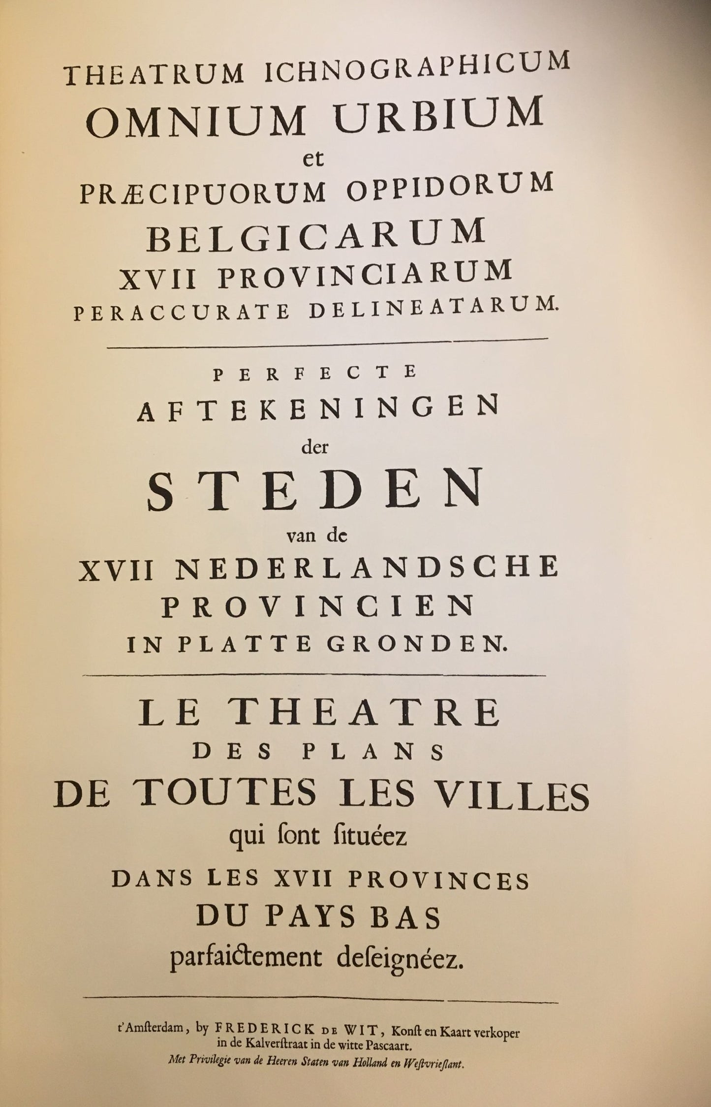 Stedenatlas, Book of towns, Livre des plans des villes
