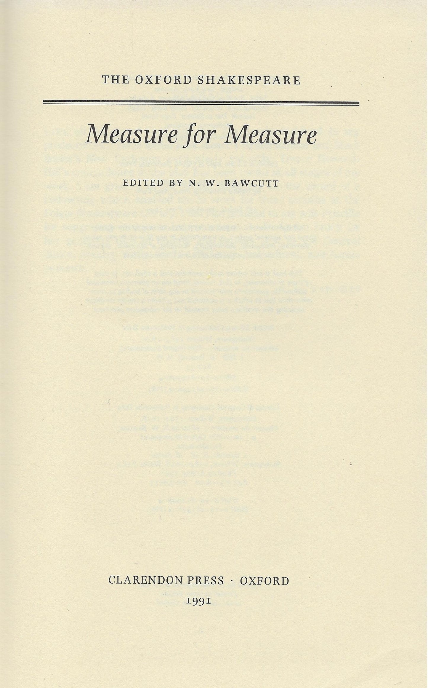 Measure for measure (The Oxford Shakespeare)