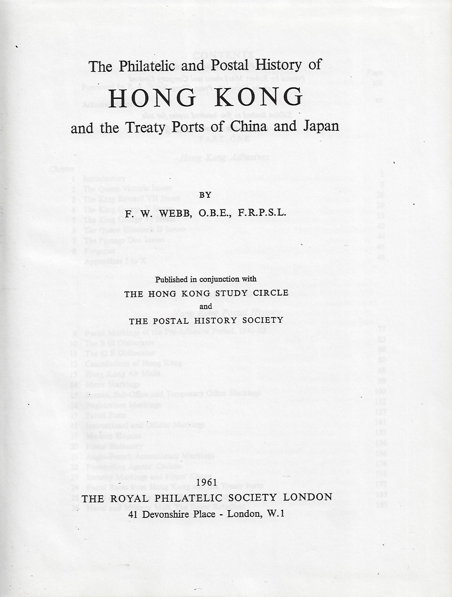 the philatelic and postal history of Hong Kong and the treaty ports of china and japan