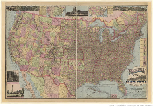 Land- und Eisenbahn-Karte der Vereinigten Staaten von Nord-Amerika und von British Canada