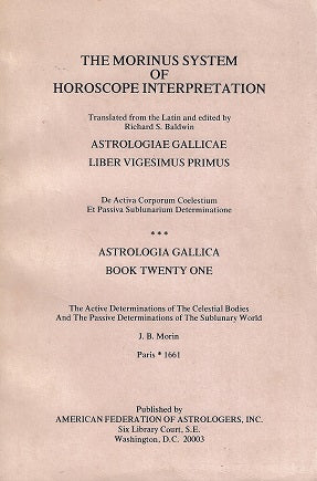 The morinus system of horoscope interpretation