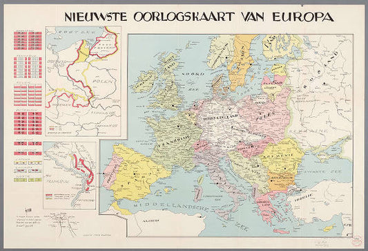 Nieuwste oorlogskaart van Europa