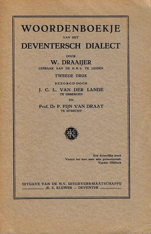 Woordenboekje van het deventersch Dialect