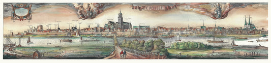 Stadsgezicht Deventer p.m. 1612 facsimile  13,5x71,5cm