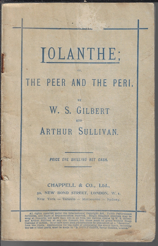 Iolanthe or the peer and the peri